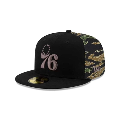 Sapca New Era Philadelphia 76ers NBA Camo Panel 59FIFTY Fitted - Negrii